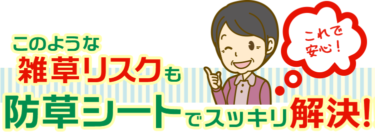 このような雑草リスクも防草シートでスッキリ解決！